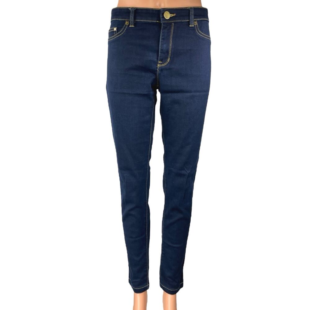 Michael Kors Women's Blue Dark Wash Mid Rise Skinny Jegging Denim Jeans Size 6